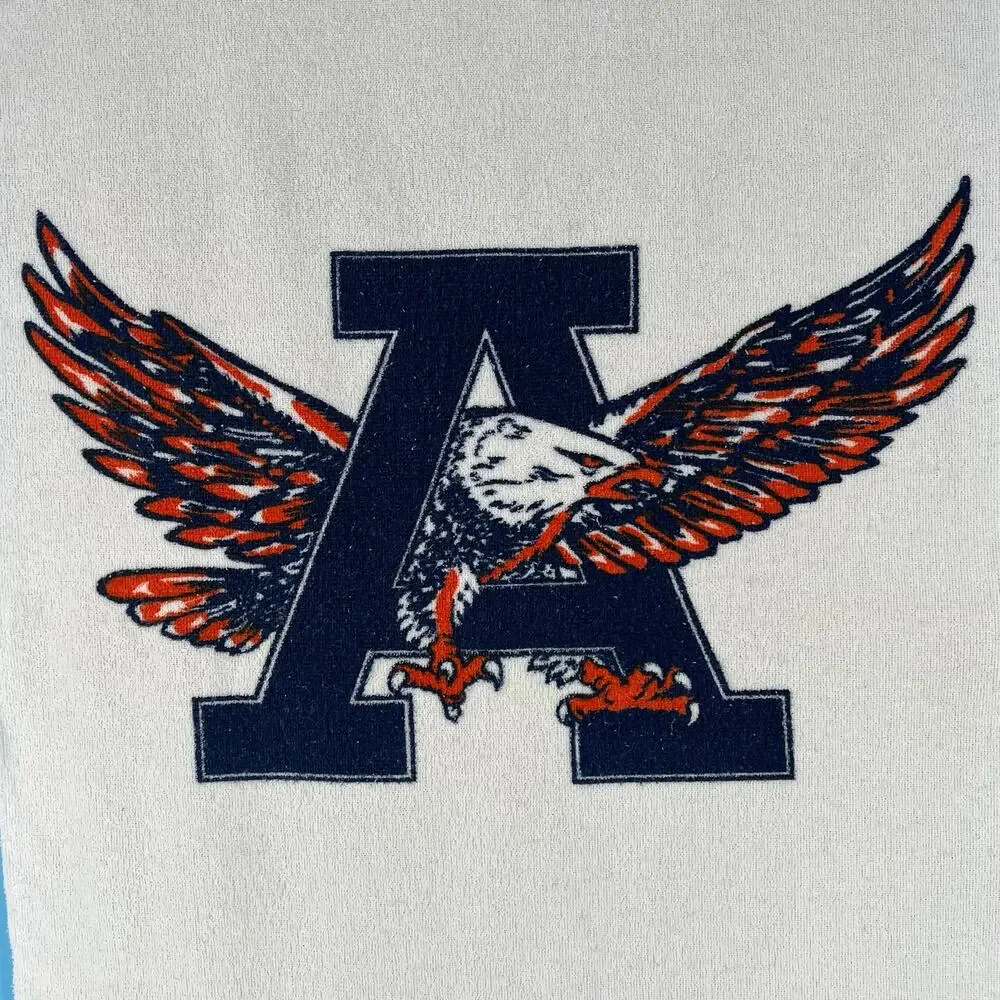 80s Auburn University War Eagle beach towel 1980s vintage